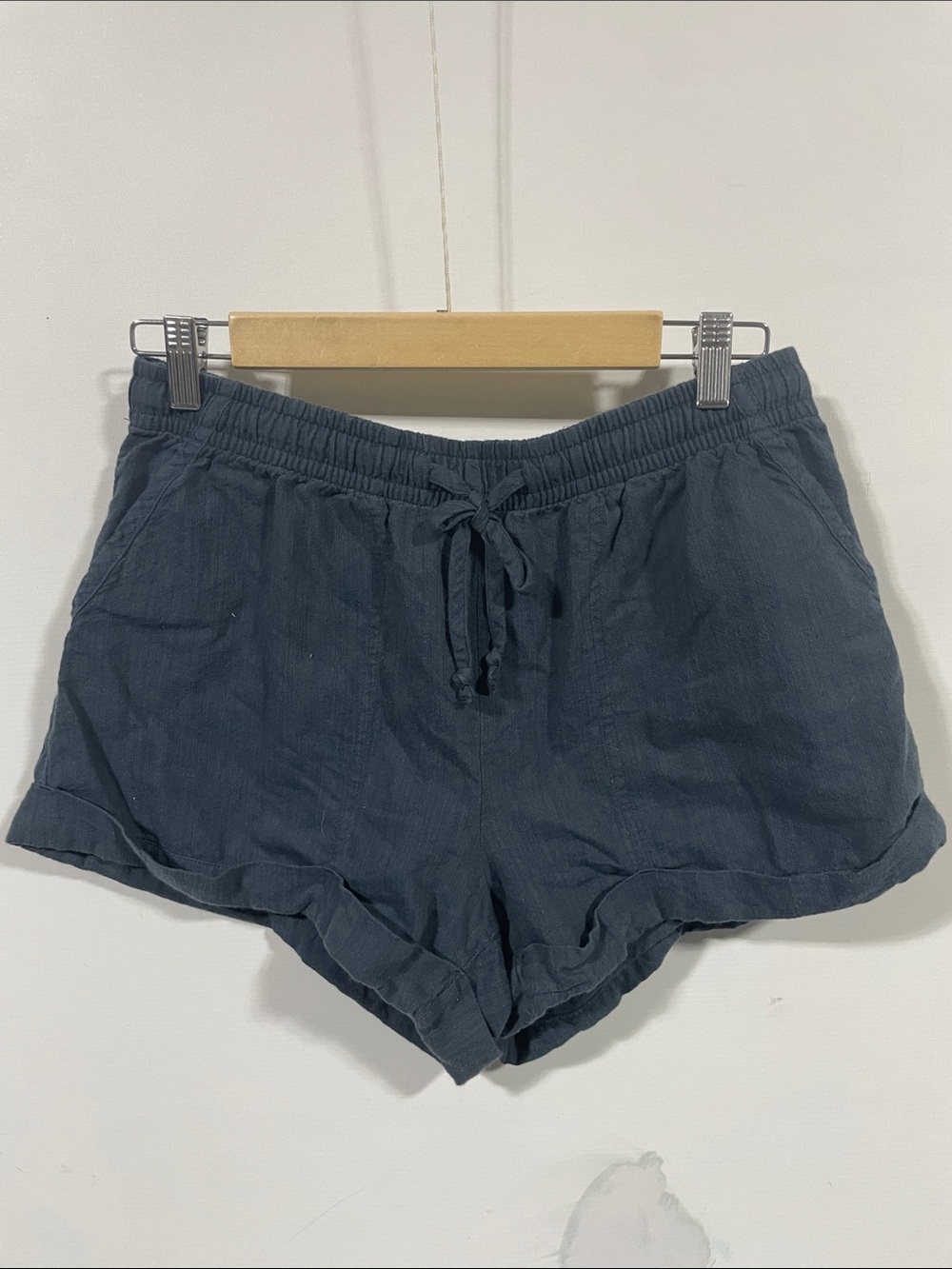 Prana Women's Slate Blue Drawstring Linen Shorts